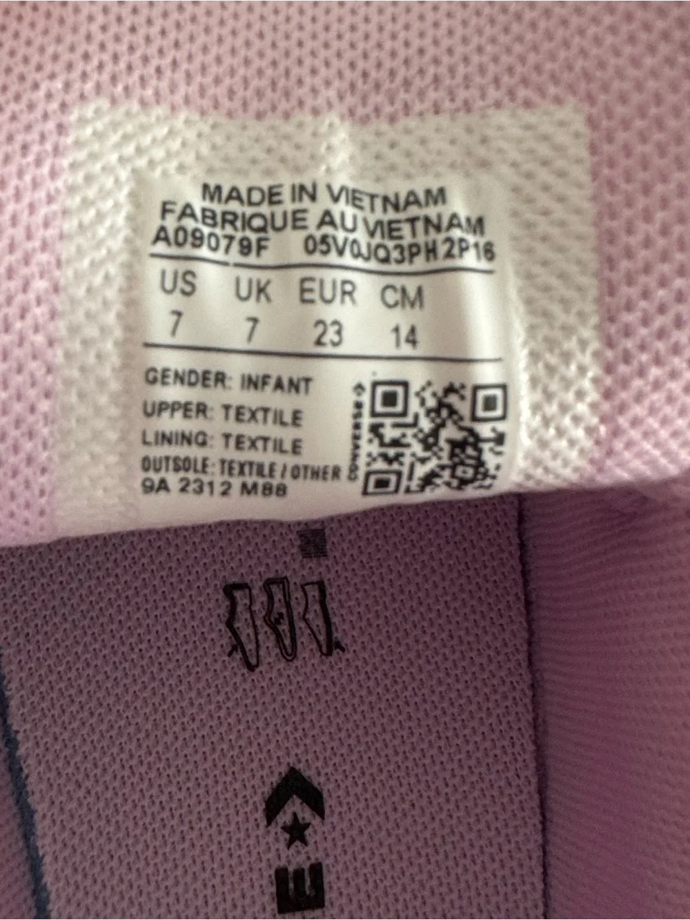 Converse Kids Lilac and White Floral Canvas Sneakers
